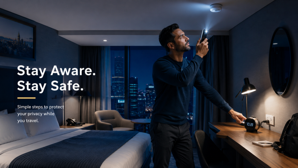 Hotel room hidden camera detection checklist